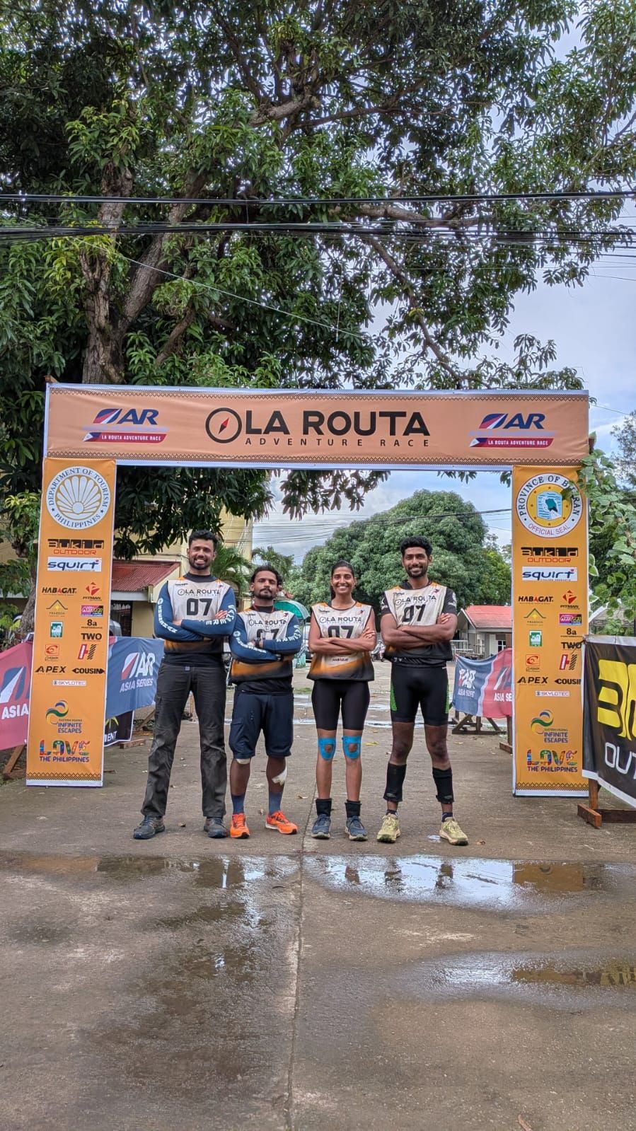 Team Shershah under the La Routa Adventure Race arch
