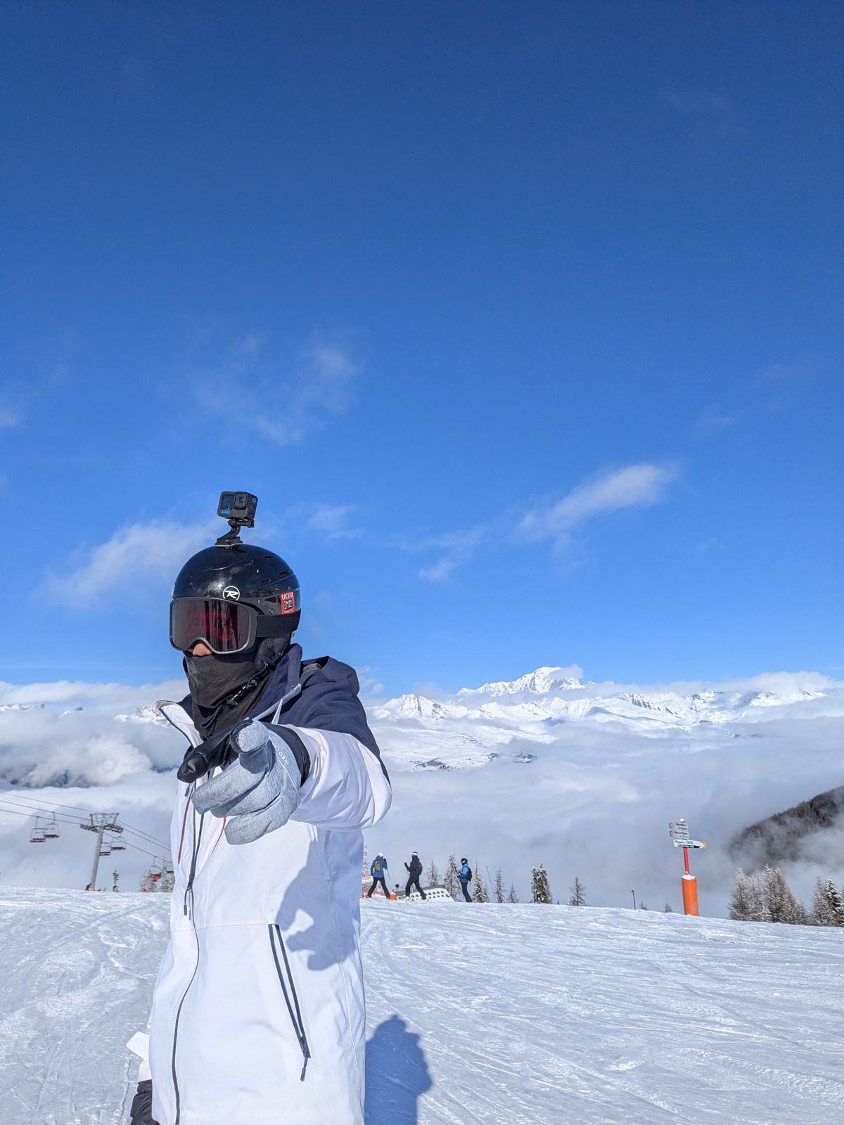 Manoj on a ski slope in the French Alps